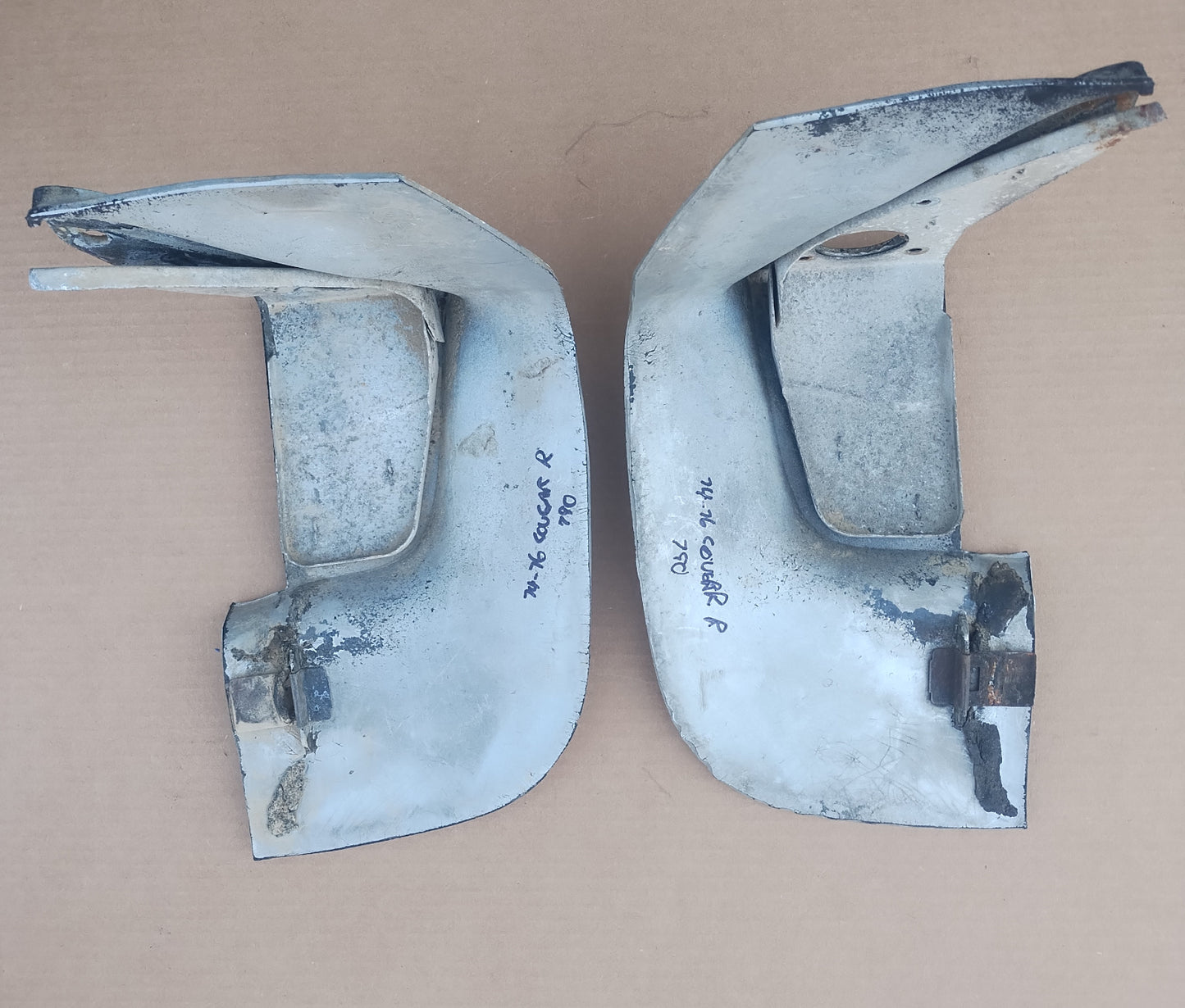 1974-76 Mercury Cougar rear bumper filler ends PAIR