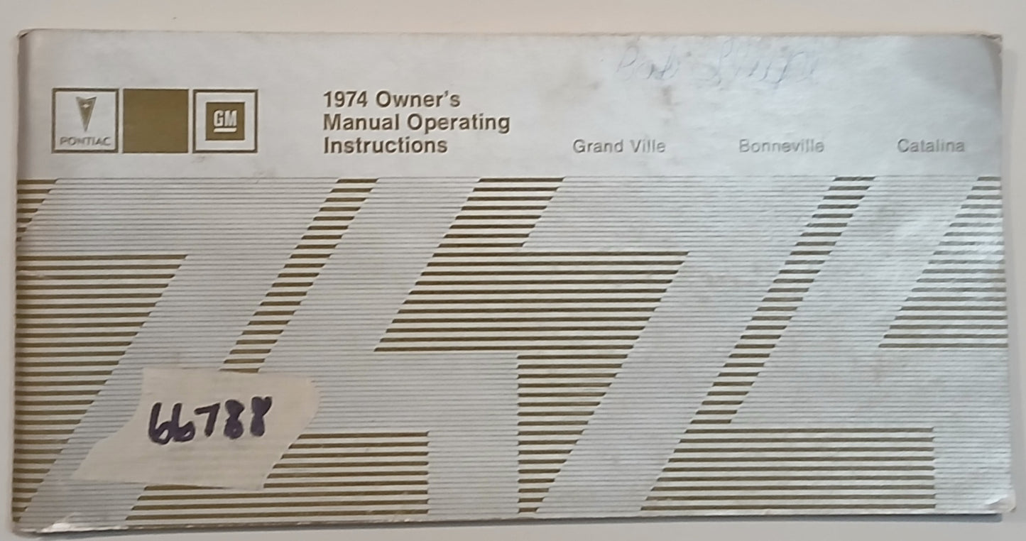 1974 Pontiac Owners Manual