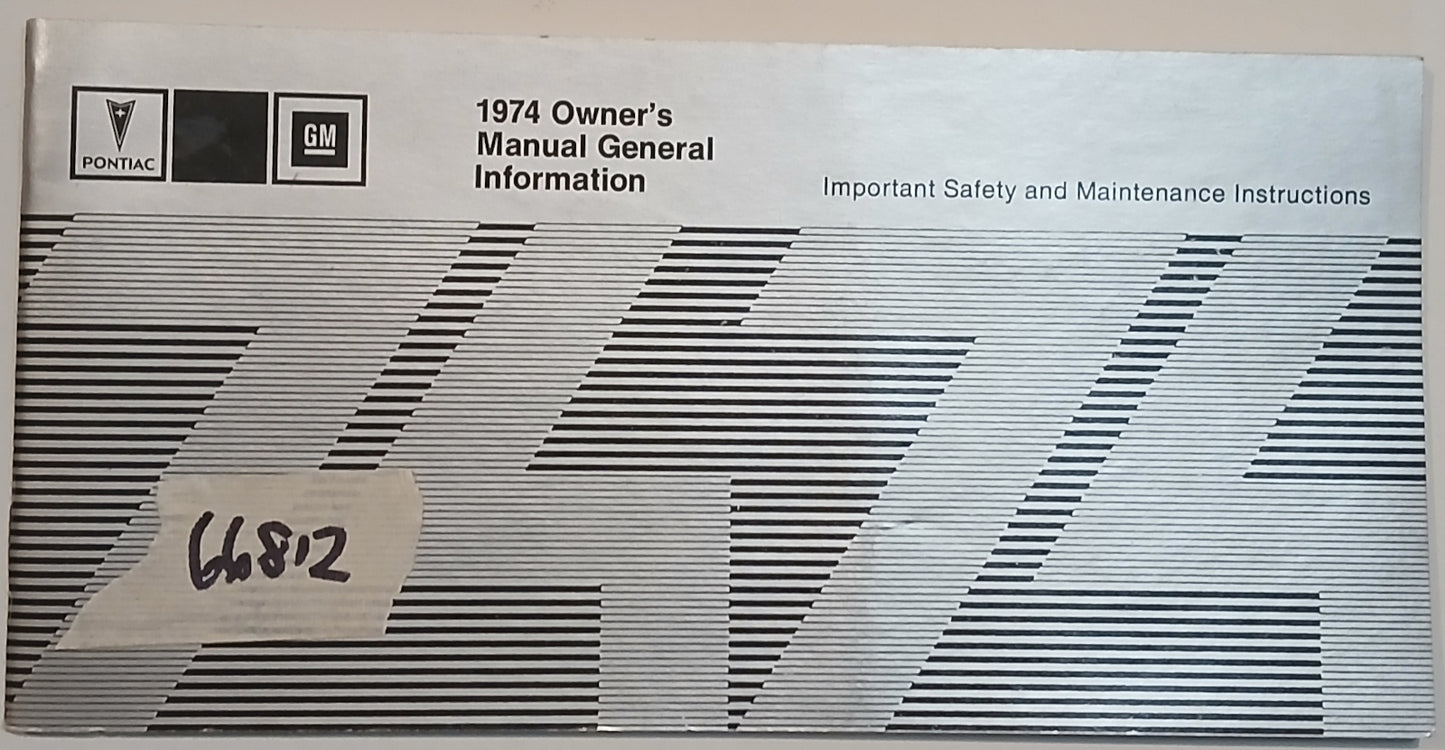 1974 Pontiac Owners Manual