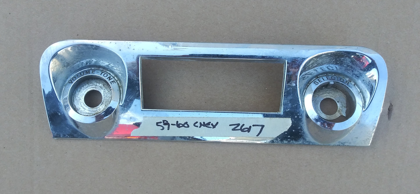 1959-60 Chevrolet Impala Belair Biscayne radio faceplate batwing