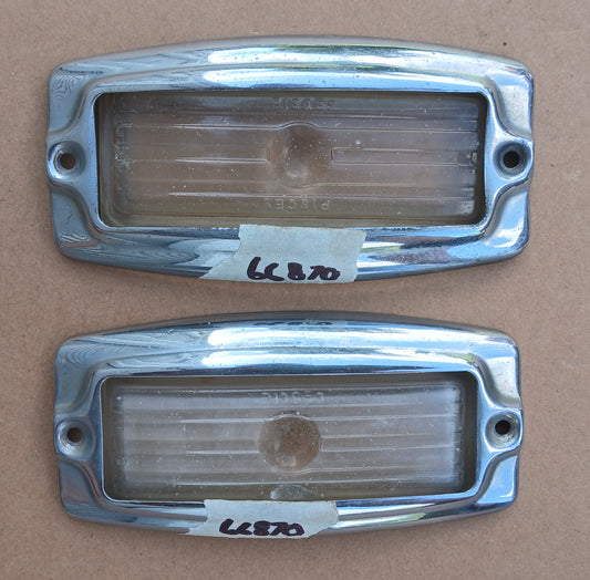 1947 Kaiser Turn Signal Lenses and Bezels pair