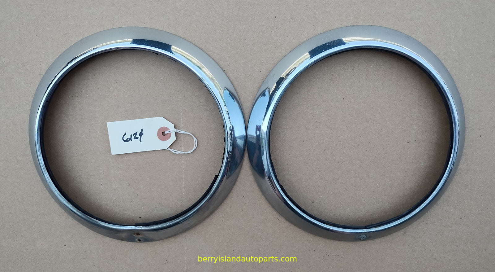 1950 Chevrolet headlight bezels pair Deluxe