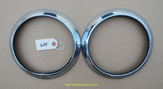 1950 Chevrolet headlight bezels pair Deluxe