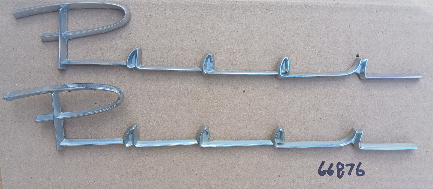 1958 Edsel Pacer Fender Script Pair