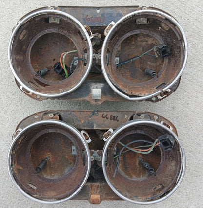 1959 Ford Galaxie Headlight Buckets pair Galaxie Fairlane Custom 300 Wagon