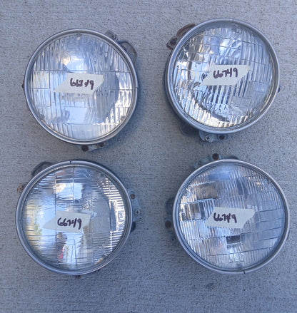 1963 Dodge 330 Dart Monaco Headlight Buckets and Bulbs set of 4