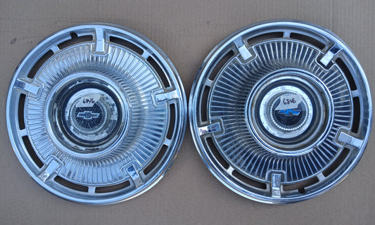 1965 Chevrolet Impala Malibu Wheel Covers Pair 14 inch