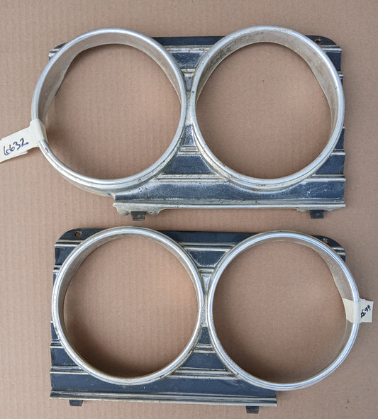 1966 Chevrolet Headlight Bezels Pair Impala Belair Biscayne Caprice Kingswood