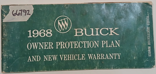 1968 Buick Owner Protection Plan w Protecto Plate