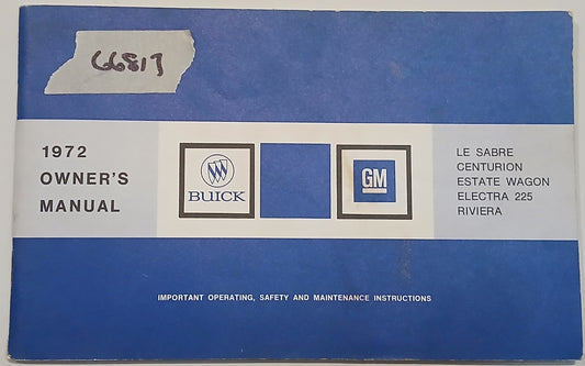 1972 Buick Owners Manual