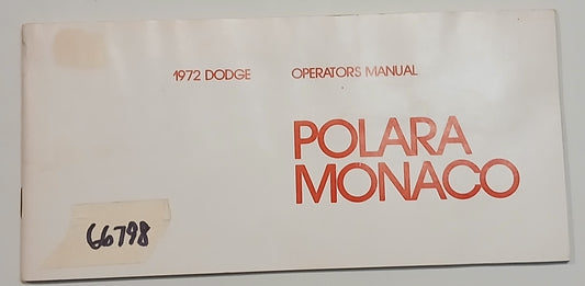 1972 Dodge Owners Manual