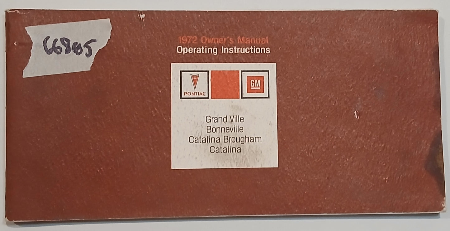 1972 Pontiac Full Size Owners Manual