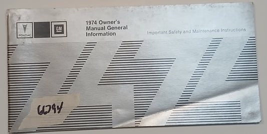 1974 Pontiac Owners Manual