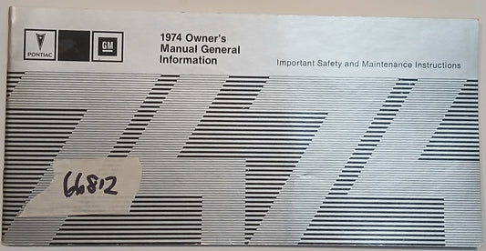 1974 Pontiac Owners Manual